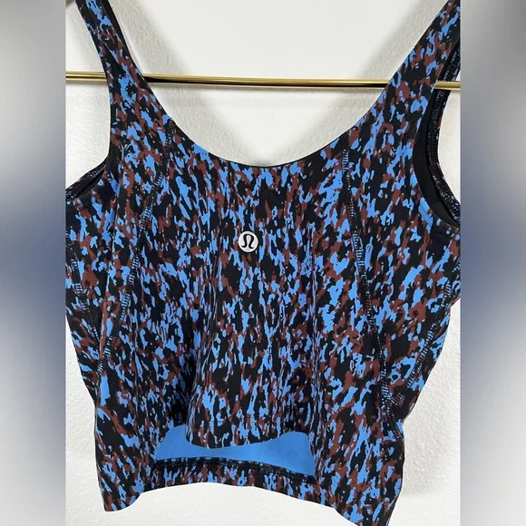 lululemon Align Cropped Tank Leopard Camo Blue Nile size 0 - Picture 4 of 5